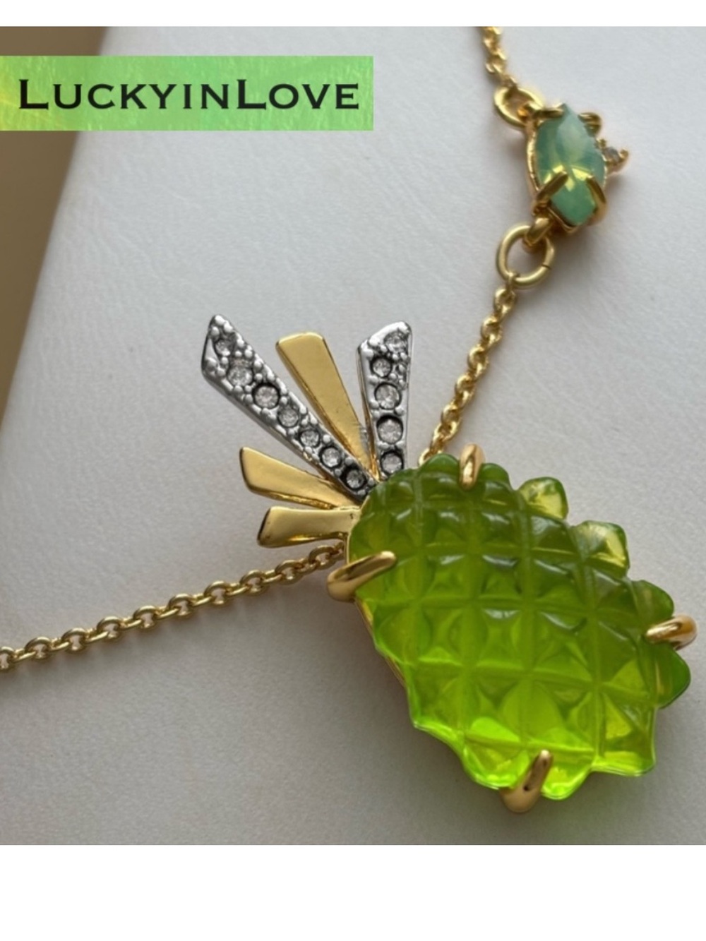 ALEXIS BITTAR • Luminous Green Lucite Pineapple Necklace